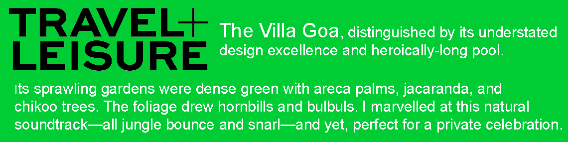 Villa Goa Travel and Leisure Magazine